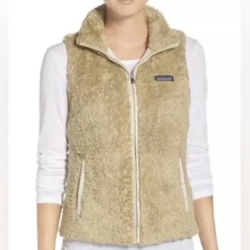 Patagonia Women’s Taupe/Tan Fleece Vest - Cozy Zip-Up Sz Medium
